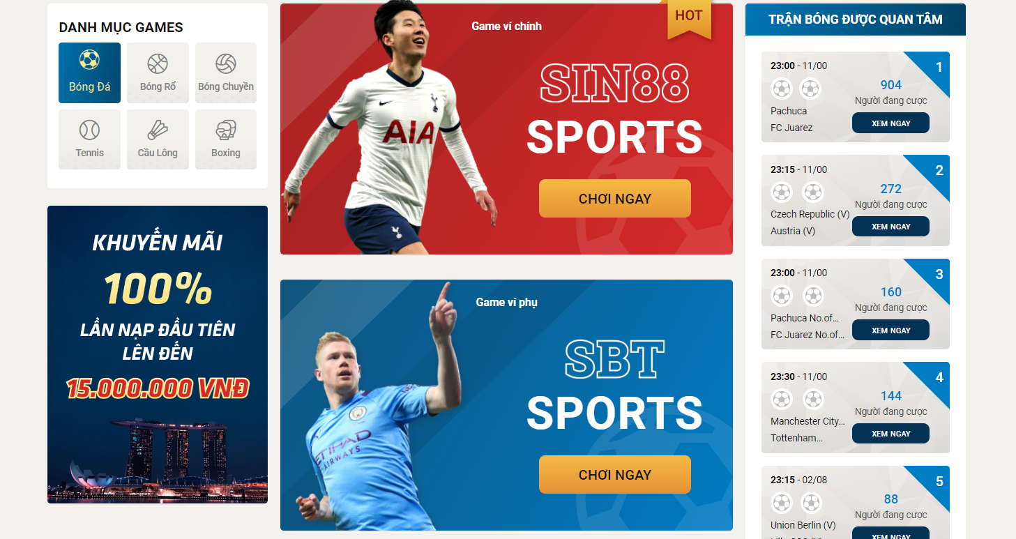 Nhiều chương trình khuyến mãi hot có tại Sin88